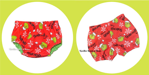 Grinch Christmas Diaper Cover, Baby, Toddler