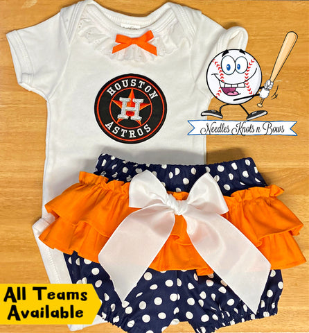 Astros toddler/baby girl clothes astros baby gift girl Houston baseball baby