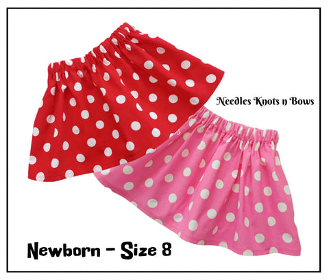 Minnie Mouse polka dot baby toddler skirt for girls.