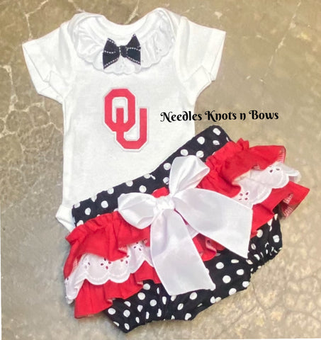 Girls Oklahoma Sooners Game Day Outfit NB - Size 4