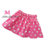 Pink polka dot Minnie Mouse baby toddler skirt.