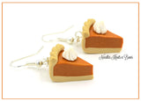 Pumpkin Pie dangle earrings. Christmas earrings.