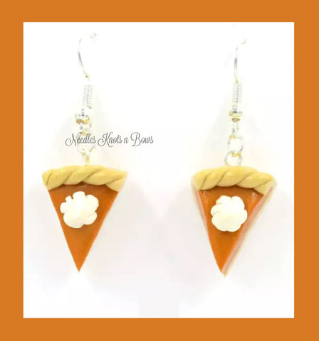 Fall, Thanksgiving Pumpkin Pie dangle earrings