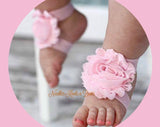 Baby girls pink barefoot sandals