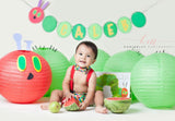 Boys Very Hungry Caterpillar Cake Smash Outfit, 1st Birthday