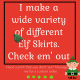 Thanksgiving Turkey Christmas Elf Skirt, Barbie Clothes