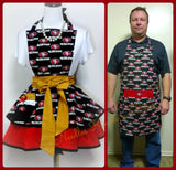 His and her San Francisco 49ers apron set.