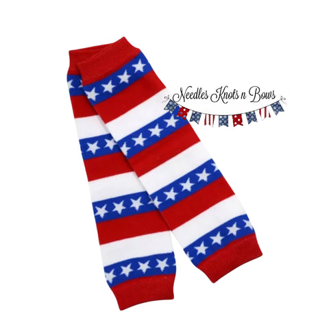 4th of July, Stars and Stripes Leg Warmers.  Patriotic, red white and blue leg warmers.
