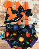 Boys Space Cake Smash Outfit, Birthday Outfit