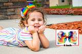 Girls 6" Rainbow Hair Bow with Alligator Clip