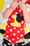 Girls Minnie Mouse Romper, Girls Minnie Mouse First Birthday Outfit, Minnie Mouse Birthday