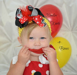 Girls Minnie Mouse Hair Bow Clip, 5.5 Minnie Mouse Layered Bow, Boutique Hair Bow