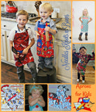 I make a variety of different children’s aprons - Characters - Themed and Novelty Aprons.  If you cannot find what your wanting, please feel free to contact me for a custom apron at no additional cost