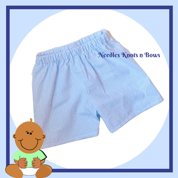 Seersucker shorts with outlet bow