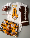 Boys Pittsburgh Steelers Outfit, Baby Boys Football Outfit, Game Day