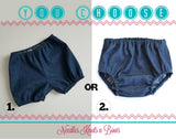 Denim baby diaper cover or bloomers
