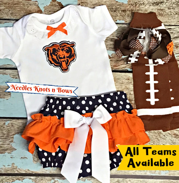 Needles Knots N Bows Cincinnati Bengals Game Day Football Outfit, Baby Girls, Toddlers 18 Months / Outfit & Leg Warmers