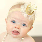 Girls Glitter Gold Crown Headband, Gold Princess Crown, Girls 1st Birthday, Newborns, Photo Prop