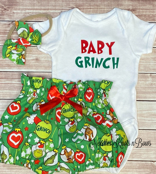  Baby Girl Christmas Holiday The Grinch Merry Grinchmas Outfit  Set - Dress & Leggings Green Stripes 2-pc Size 6-12 Months: Clothing, Shoes  & Jewelry