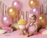 Girls Pink Petti Lace Romper Cake Smash 1st Birthday Outfit