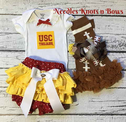 Girls USC Trojans NCAA Football Outfit