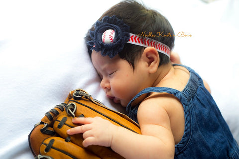 Girls Baseball Headband, Baby Headband, Newborns, Infants Headbands