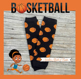 Basketball print leg warmers for baby boys and girls.