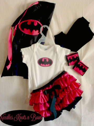 Baby girls and toddler Halloween costume.  Batman costume for baby girls and toddlers,