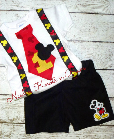 Boys 1st Mickey Mouse Birthday Outfit.  I can do a Half Birthday or other ages as well, just message me the number along with the size needed.