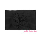 Black messy bow headwrap.  Baby girls and toddlers black headband.