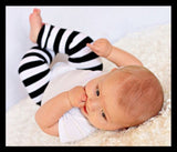Boys or Girls baby toddler leg warmers. Black and white striped leg warmers.