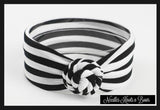 Black & White Striped Top Knot Headband, Turban Headband, Top Knot Headband, Girls Accessories