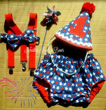 Boys 4th of July cake smash outfit. 