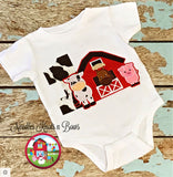 Boys Barnyard Cake Smash Outfit, Cow Print 1st Birthday Outfit