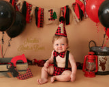 Buffalo Plaid Birthday Hat -- great for Lumberjack - Gone Fishing - Christmas and other fun birthday themes. 