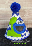 Cookie Monster Birthday Hat.  Sesame Street Birthday Hat