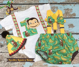 Boys Curious George 1st Birthday Outfit, Cake Smash Outfit
