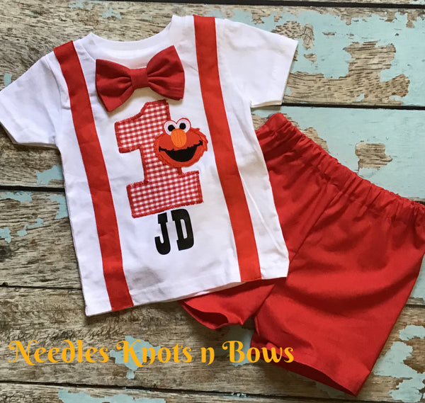 Elmo first birthday shirt best sale