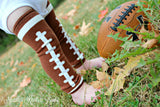 Football Leg Warmers for baby girls and toddlers. 