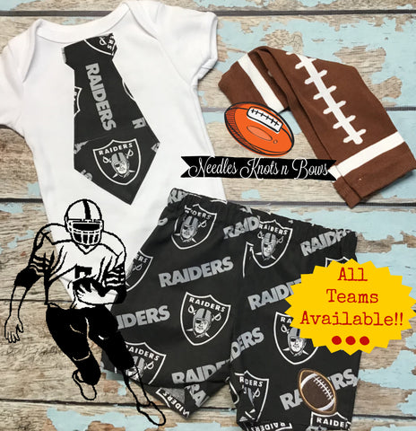 Boys Las Vegas Raiders Outfit, Baby Boys, Toddlers Game Day Football Outfit