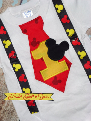 Boys Mickey Mouse Cake Smash Outfit, 1st Birthday Outfit Needles Knots n Bows Boys Mickey Mouse Cake Smash Outfit, 1st Birthday Outfit Needles Knots n Bows