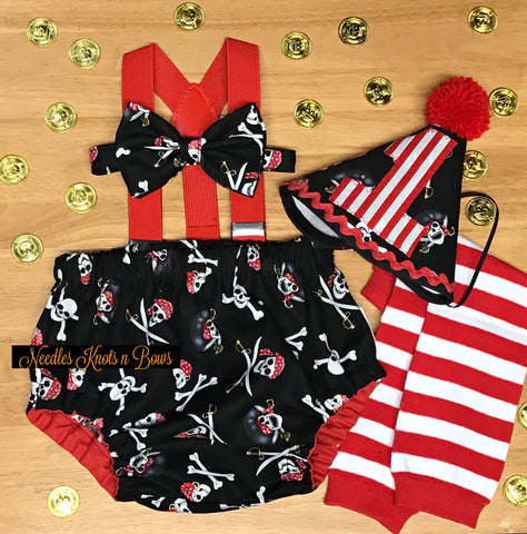 Boys Pirate Cake Smash Outfit, 1st birthday outfit