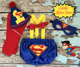 Boys Superman 1st Birthday Outfit.  Boys Superman Cake Smash Outfit.