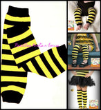 Black and gold striped leg warmers.