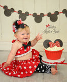 Girls Minnie Mouse Cake Smash Outfit, 1st Birthday Outfit