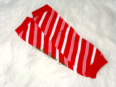 Candy Cane Christmas leg warmers.  Baby toddler Christmas leg warmers. 