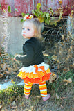 Girls Candy Corn Bloomers, Baby Girls Coming Home Outfit, Halloween Skirt, Fall, Ruffled Bloomers