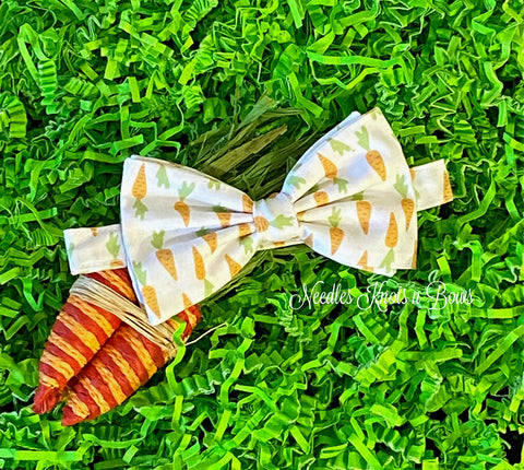 Carrots on a white background Easter bow tie.  Baby, toddler, mens bow tiw