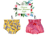 2 different styles of baby girls bloomers to choose from.  Please leave a message upon checking out stating the one that you want.