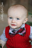 Christmas tartan plaid bow tie. Baby, toddler, boys  and mens Christmas bow tie. 